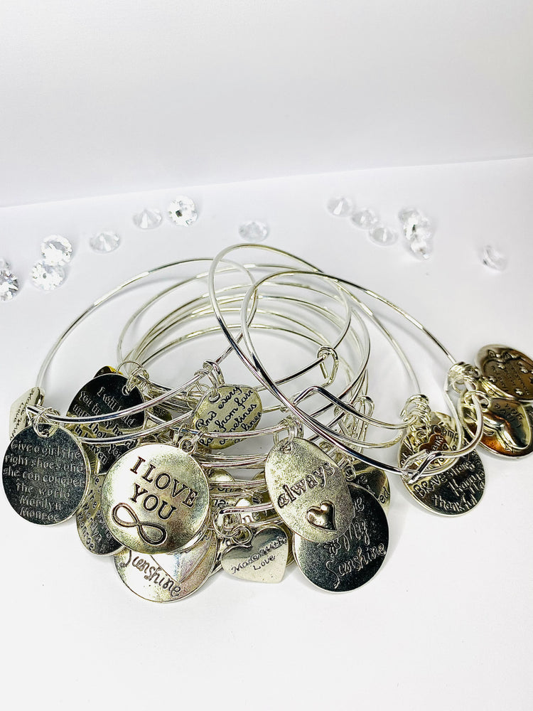 Classic Inspirational Bangles - Silver (1pc)