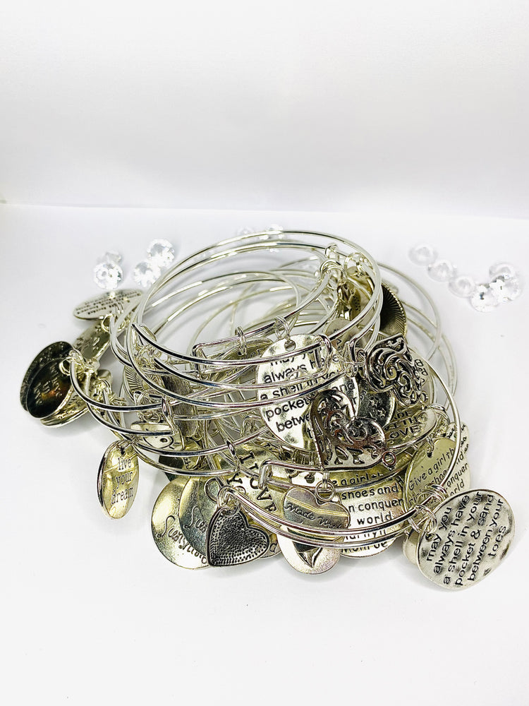 Classic Inspirational Bangles - Silver (1pc)